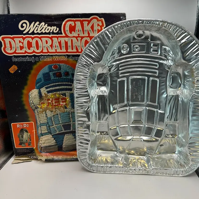 Vtg Wilton R2D2 Foil Cake Pan With Box