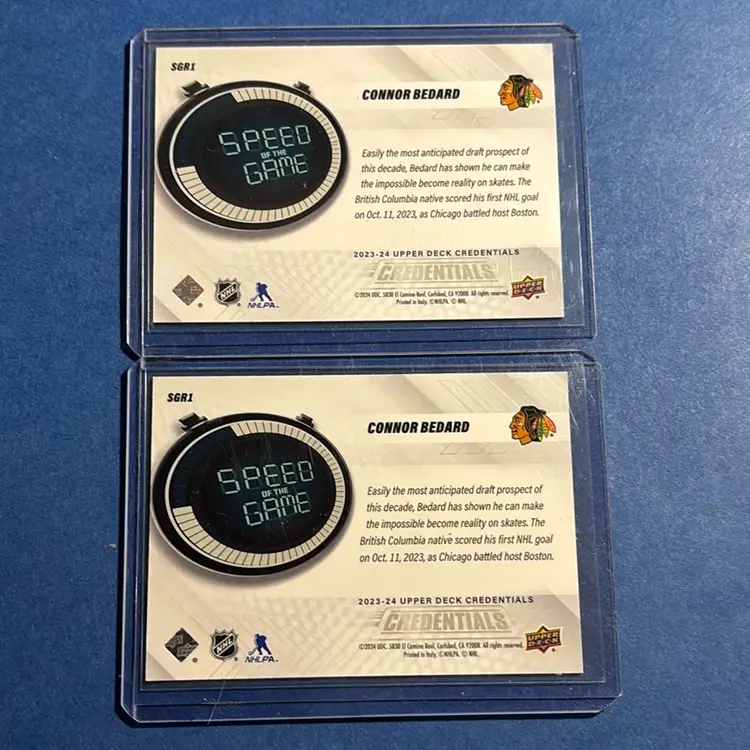 2023-24 Upper Deck Credentials #SGR1 Connor Bedard Speed of the Game Rookies Bundle - Chicago Blackhawks