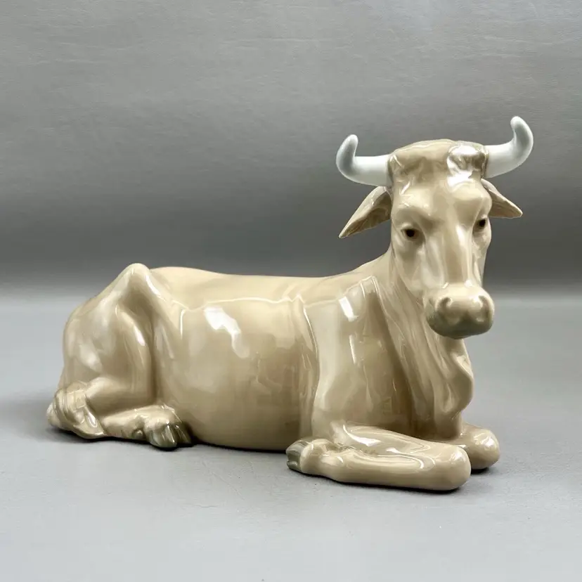 Lladro Porcelain Bull Buey Figurine 309 Spain Daisa 1981 With Box 8x4"