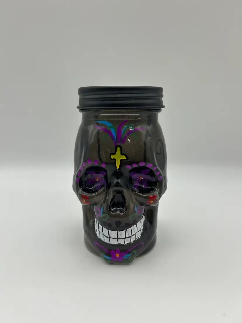 Sugar Skull Tea Light Votive Candle Holder