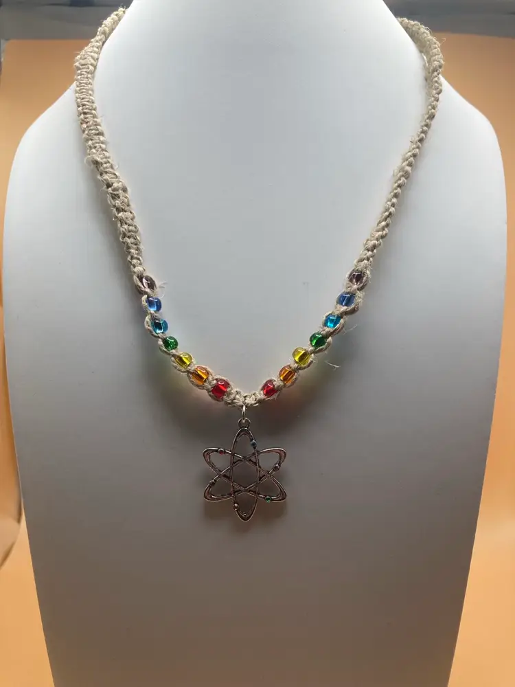 Rainbow Neutron Hemp Necklace
