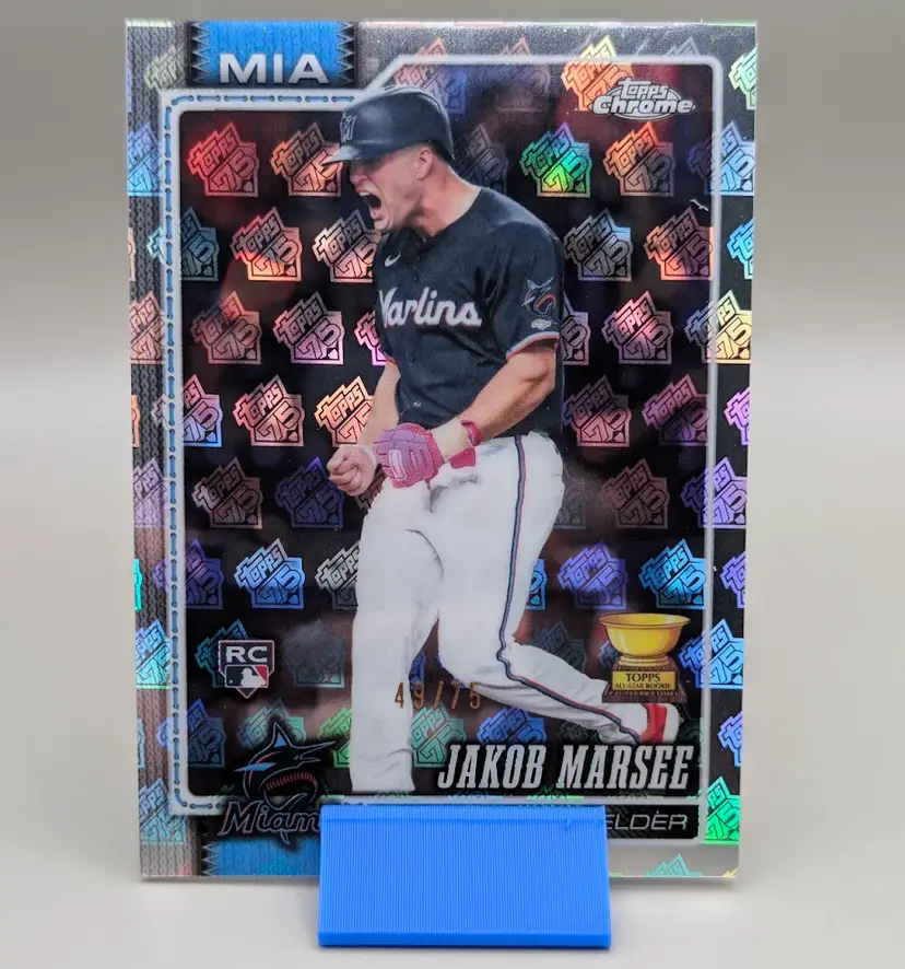 Jakob Marsee #/75 2026 Topps Chrome 75Th Anniversary Logo Refractor #261 - Miami Marlins - (149-223)