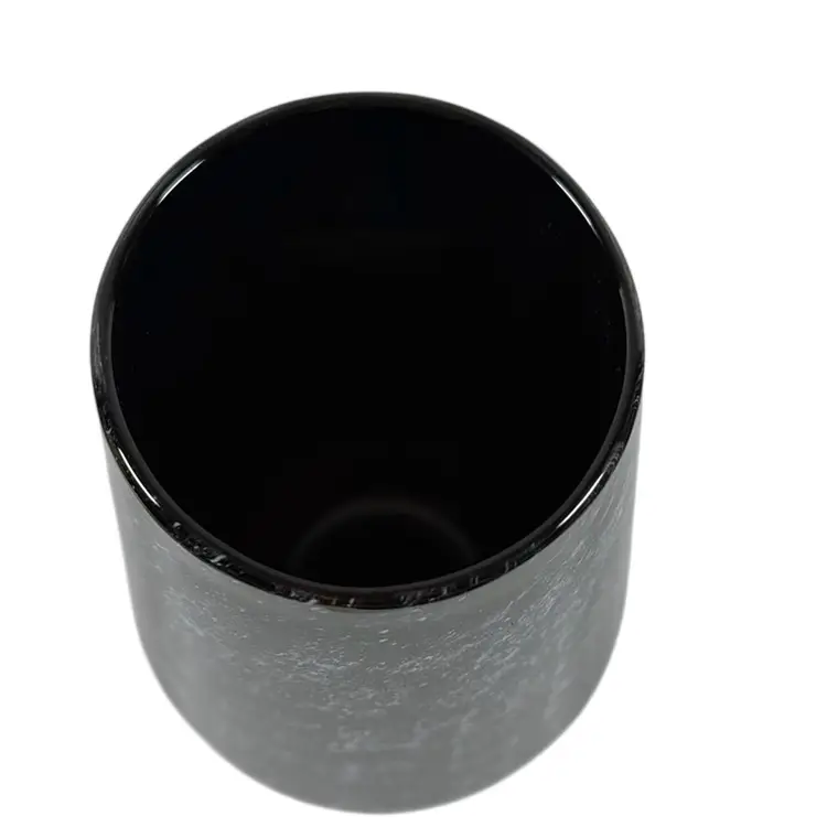 Ghost Pepper Studios 8.5” Black Amethyst Art Glass Vase Signed Keith Moy