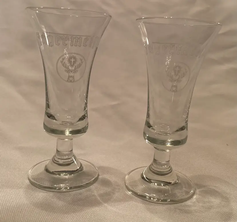 Jagermeister Clear Cordial Shot Glass Set of 2