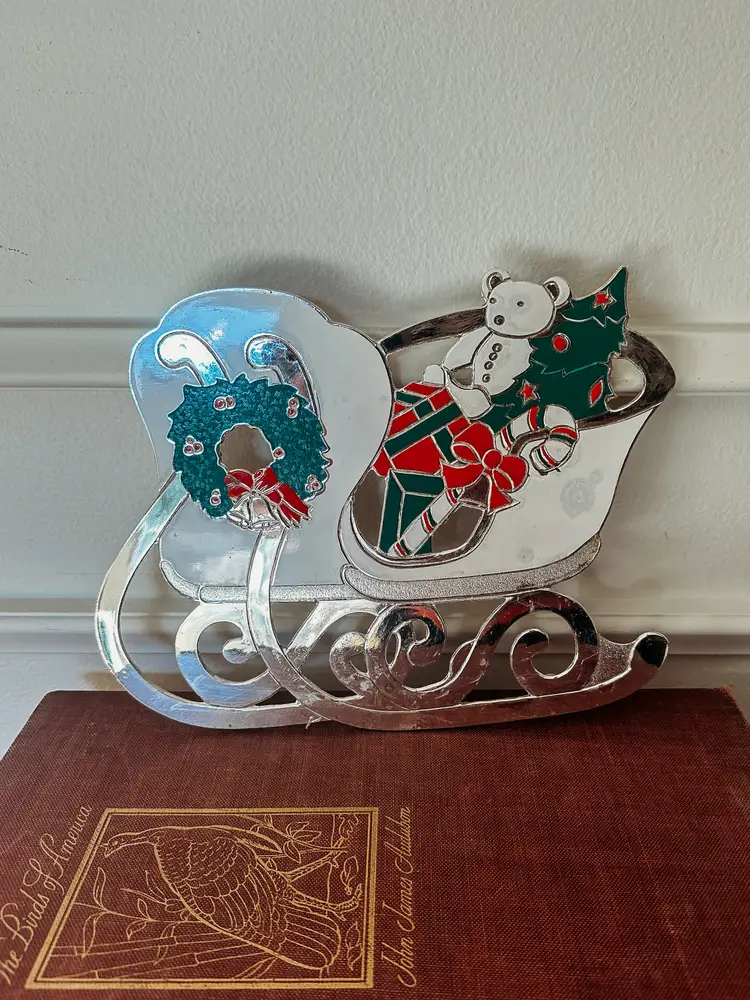 Christmas Sleigh Silver Trivet