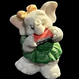 Vintage 1994 Signed J.C. Miniature Anthropomorphic Musical Elephant 🐘