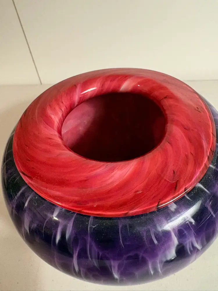 Purple and Red Glass Vase from Wimberly Glassworks