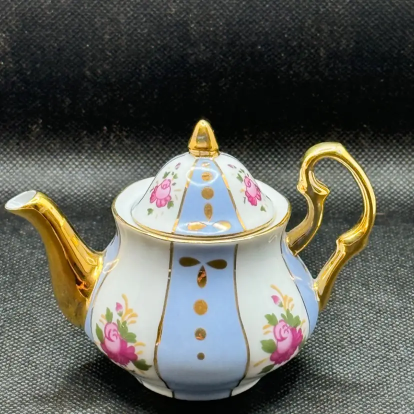 Vintage 2002 Friendship Coffee Pot Teapot Shape Floral Flowers Trinket Box, By Ranger International Corp, Made in China