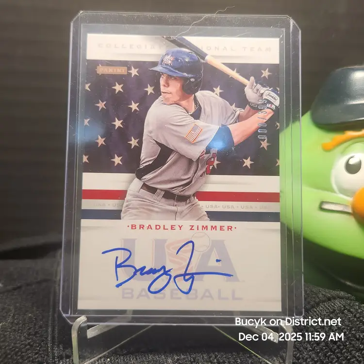 2013 Team USA Auto - Bradley Zimmer Cleveland Guardians 8/399