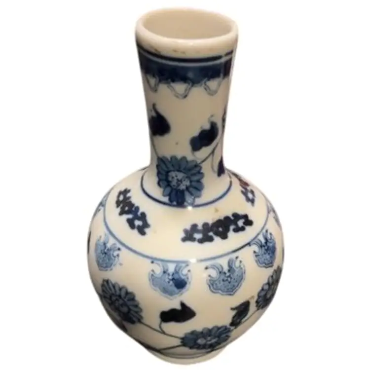Blue And White Bud Vase