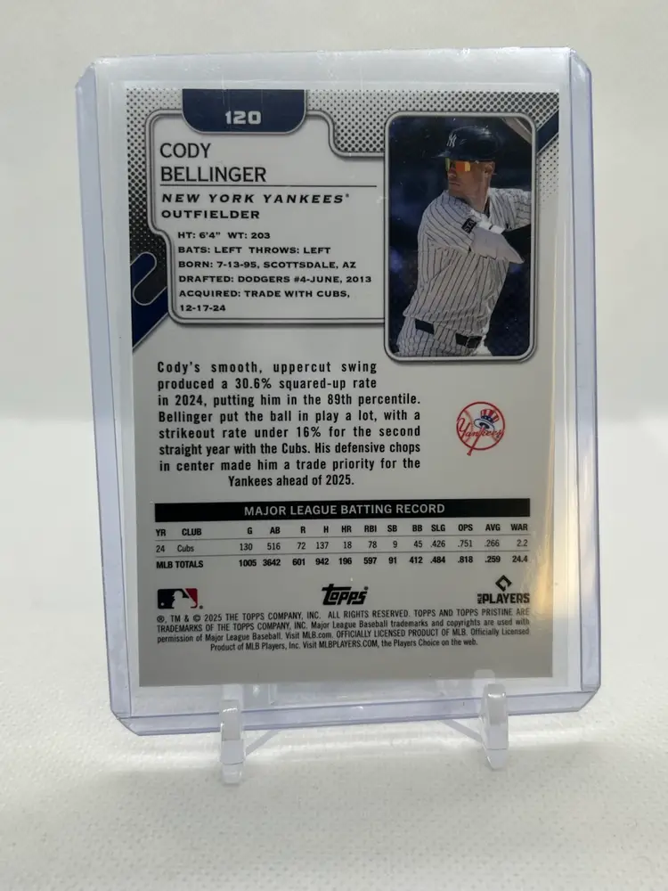 Cody Bellinger 2025 Topps Pristine Pink Refractor /15 New York Yankees