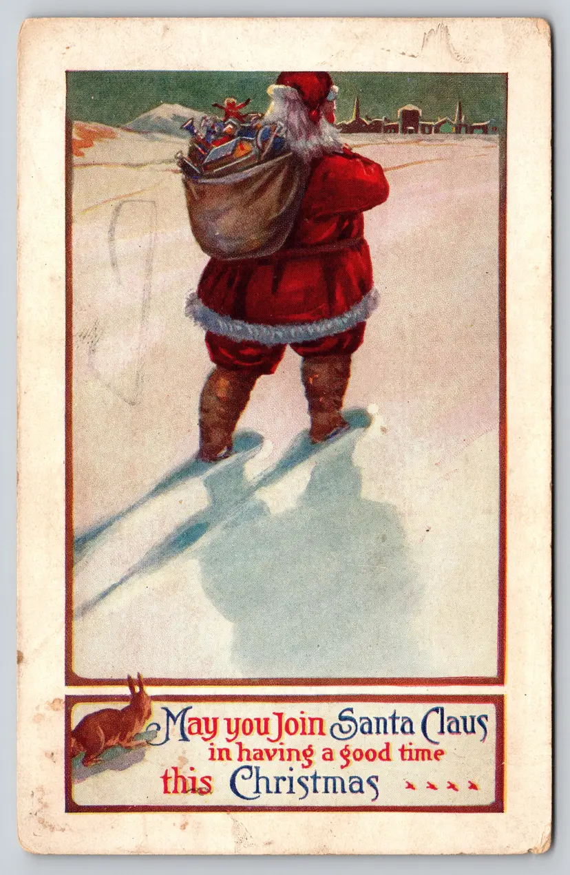 Postcard May You Join Santa Claus in Having a Good Time This Christmas Toy Bag - 14617