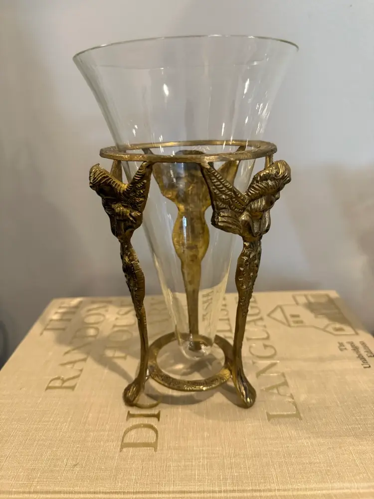 Brass Cherub Angel Glass Holder