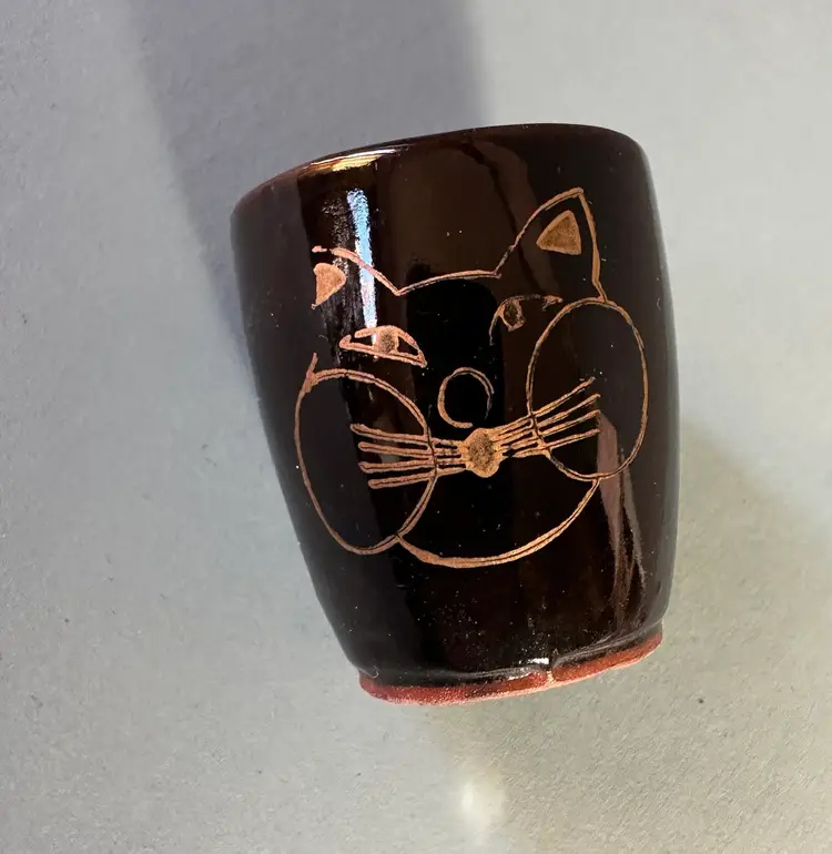 Vintage Cat Saki Cup Made In Japan Succulent Pot Your Favorite Saki Cup One