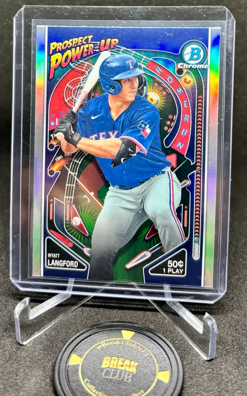 Wyatt Langford 2024 Bowman Prospect Power Up Insert Texas Rangers
