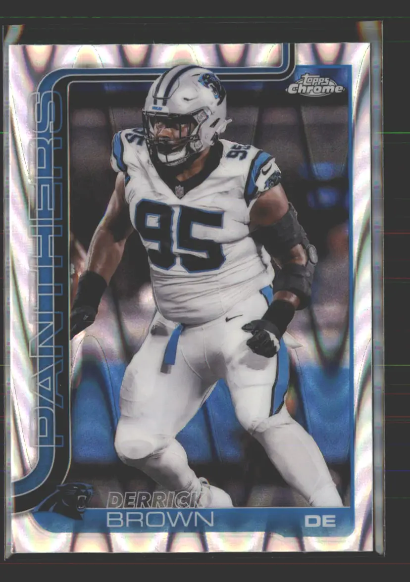 Derrick Brown 2025 Topps Chrome RayWave Refractor #47 - (142) - Carolina Panthers