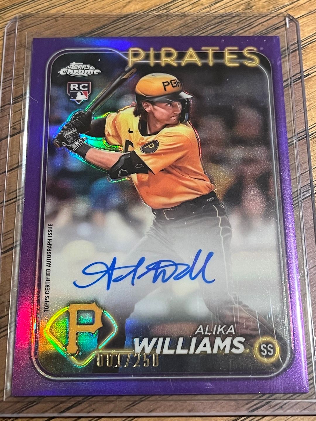 Alika Williams 2024 Topps Chrome Purple RC Auto 001/250