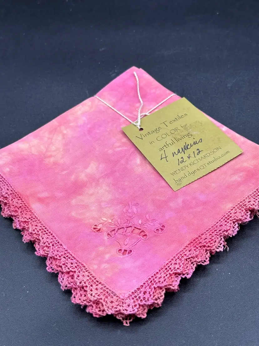 Made With Love Hand Dyed Napkins With Beautiful Floral Cutouts (4)