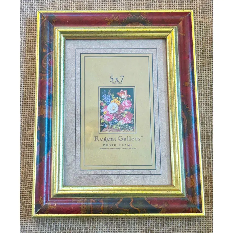 Vintage Regent Gallery Colorful Abstract Border Picture Frame For 5 X 7 Photo