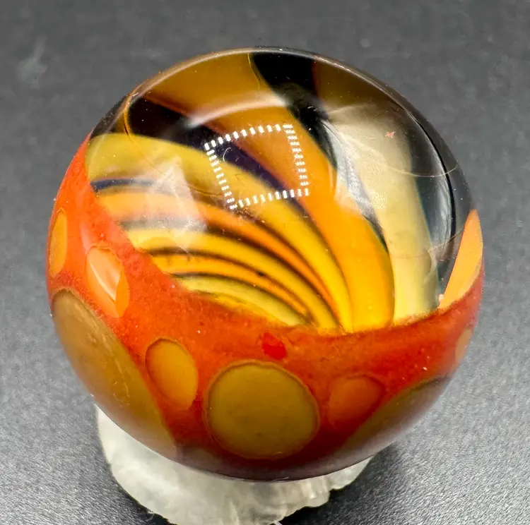 Contemporary Art Glass Vortex Marble Planet 1.1”