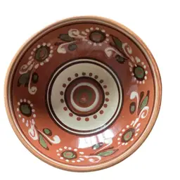 Ukrainian Folk Art Pottery Bowl