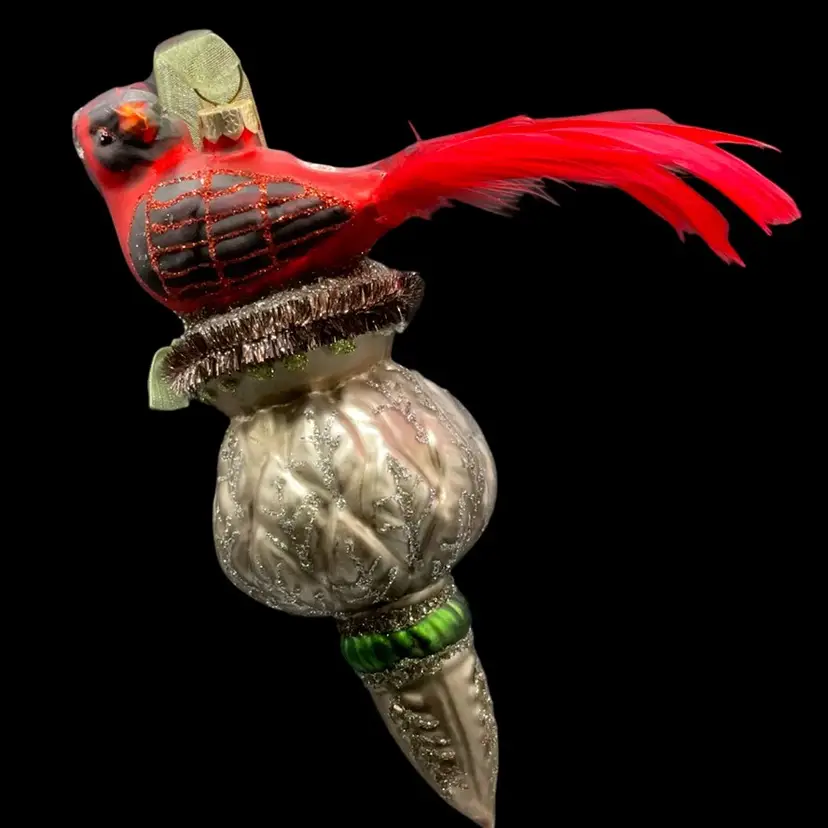 Demdaco The Mercantile Collection Blown Glass Ornament Cardinal 6β X 5β Glass Bird Christmas Ornament