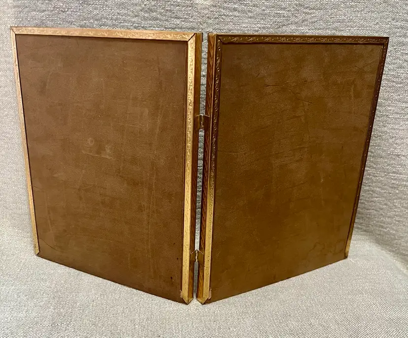 1960s Gold Tone Embossed Duo 8 X 10 Picture Frame MCM Tabletop ...