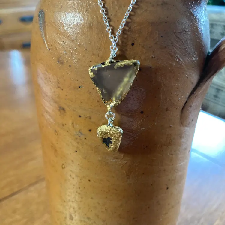 Erie Glass Artisan Made Pendant Frosted Glass Handcrafted Jewelry