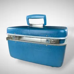 Samsonite Horizon Blue Train Case Cosmetic Travel Luggage with Key 1960s 1970s