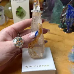 OBJKTS 925 Platinum Cubic Ring Size 8