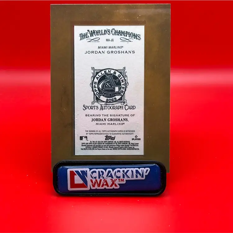 Jordan Groshans 2023 Topps Allen & Ginter Mini Framed Auto RC Miami Marlins