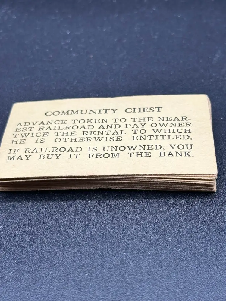 Vintage Monopoly Game Cards: Community Chest and Chance Replacement Set