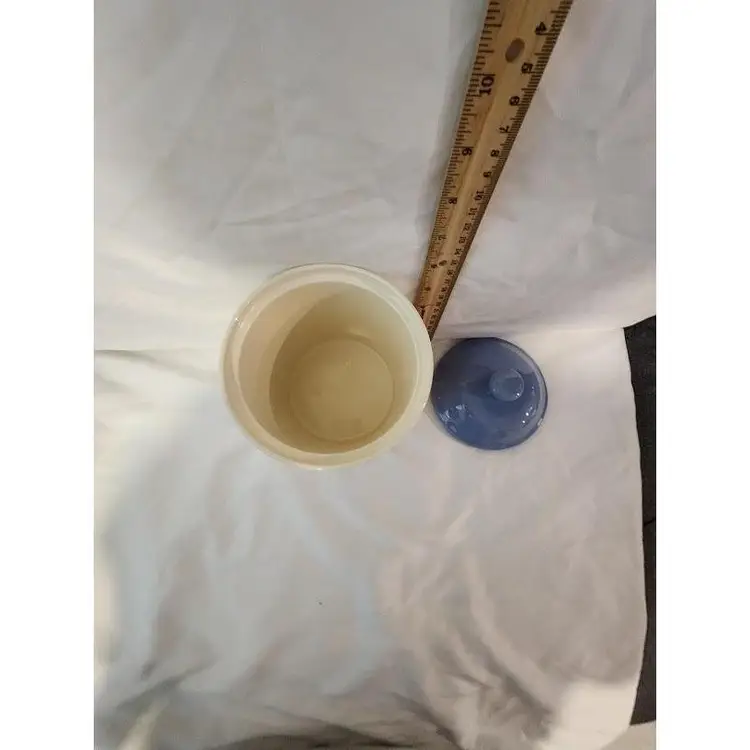 Vintage 1980's Hallmark Auntie Em Collection 8" Blue and White Stoneware Cookie Jar