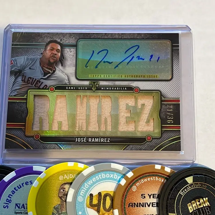 2024 Topps Triple Threads Auto Relic Jose Ramirez Cleveland Guardians TTAR-JRA3 21/36 Game-Used