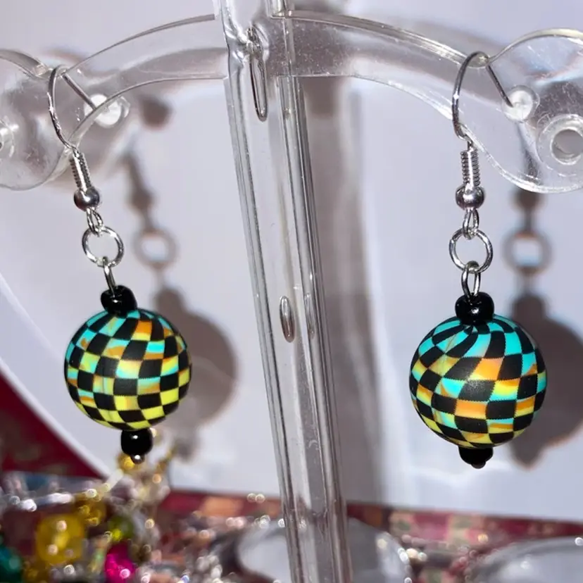 925 Stamped Sterling Silver Fish Hooks! Acid Tested! Made By Me! 1 3/4” Drop! Multi Color!