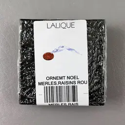 New Red Lalique Ornament Merles and Raisins Hanging Ornament Medallion Crystal