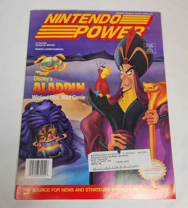 Nintendo Power Magazine Vol 55 Dec 1993 - Aladdin / Mega Man X Poster