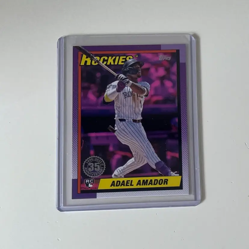Adael Amador RC 1990 Topps Pink Colorado Rockies