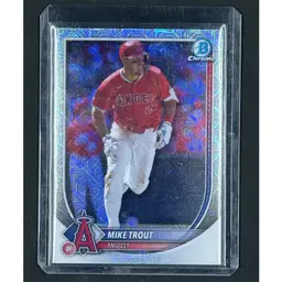 2025 Bowman #1 Mike Trout Mojo Refractor Los Angeles Angels
