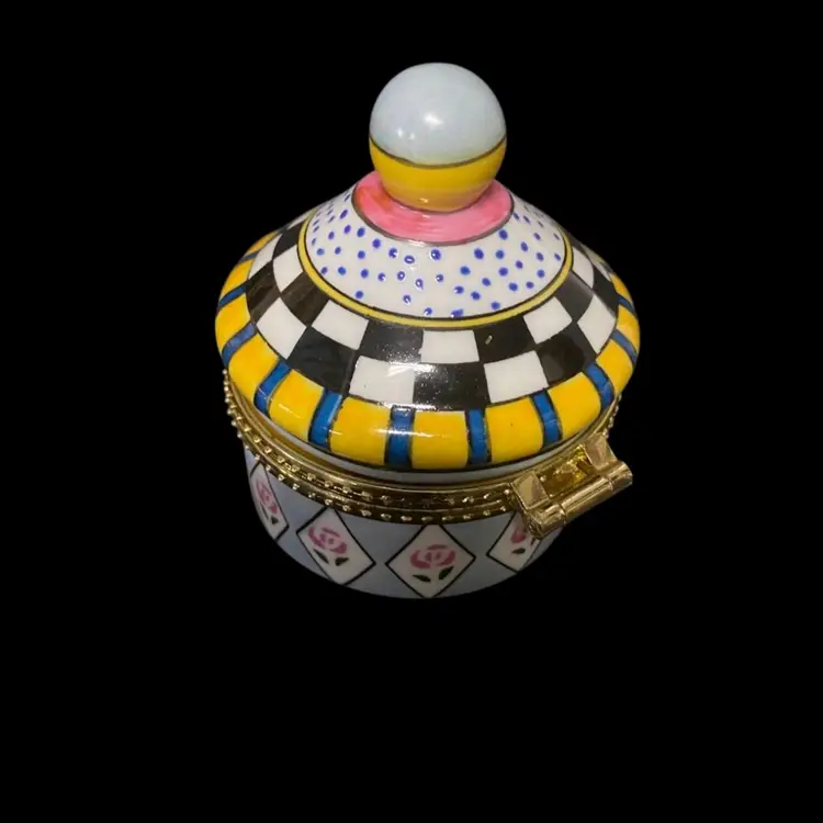 Vintage CBK LTD Porcelain Hinged Trinket Box