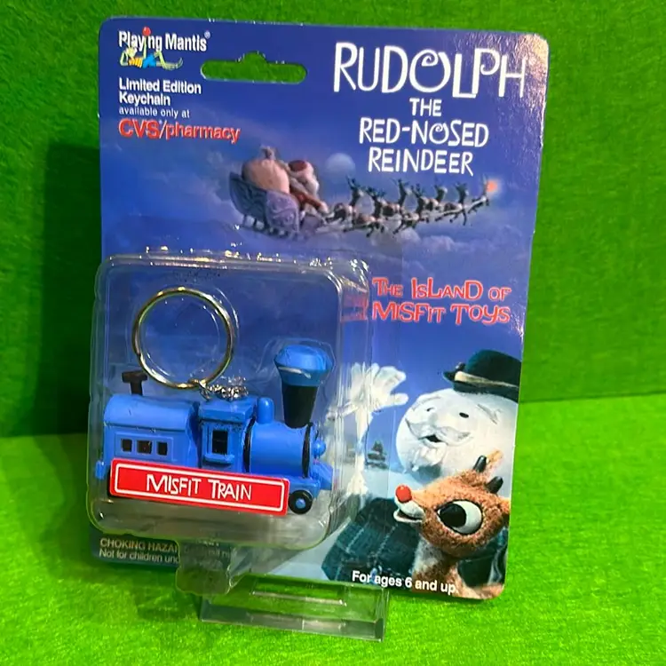 Limited edition, misfit train keychain from Rudolph, the rednosed reindeer