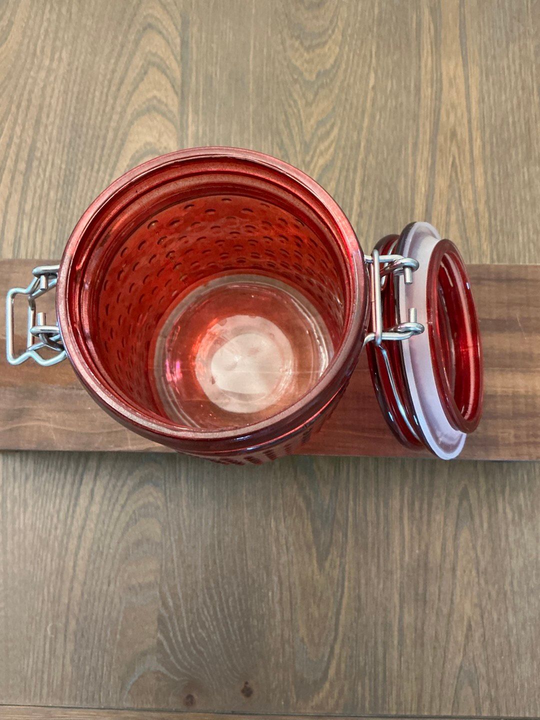 Niknax · Red Hobnail Glass Canister/Jar