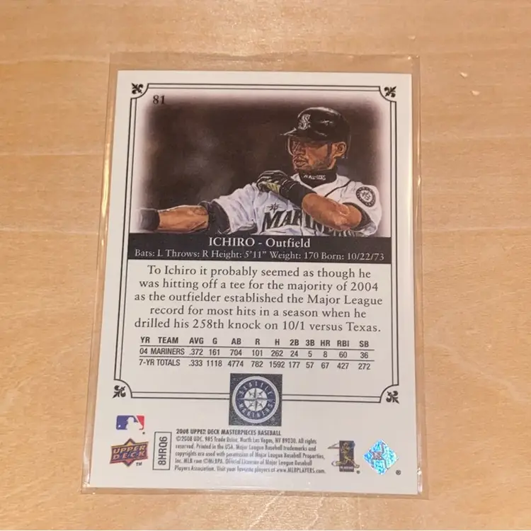 Ichiro autographed baseball card