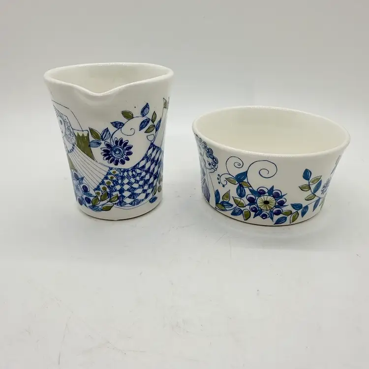 Figgjo Norway Lotte Turi Creamer & Sugar Bowl Woman & Man 1970s MCM Scandinavian