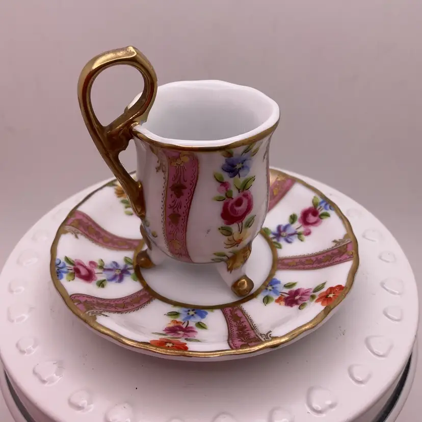 POW3 Mini Cup and Saucer 2 Piece Miniature Set AFR