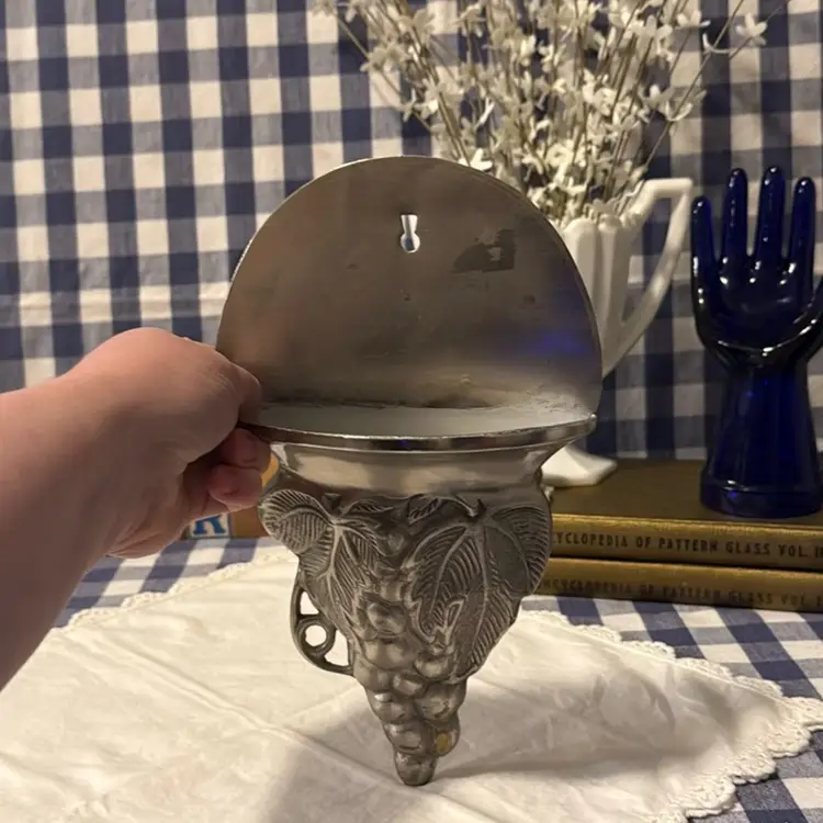 Tinned Solid Brass Wall Pocket