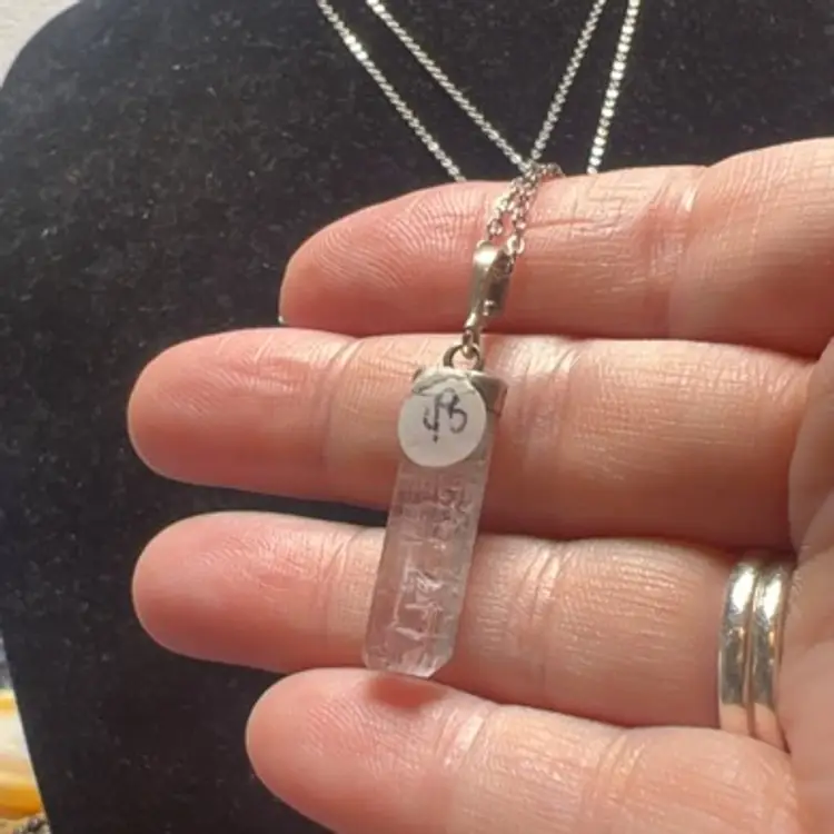 Kunzite Pendant 22” SS Chain