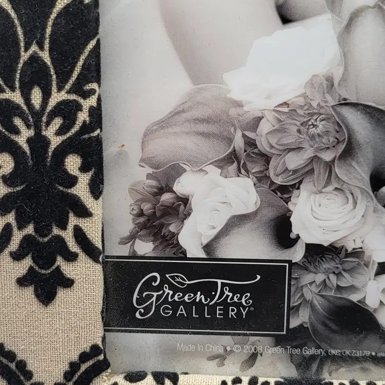 Elegant Fleur-de-Lis 5x7 Damask Photo Frame Green Tree gallery