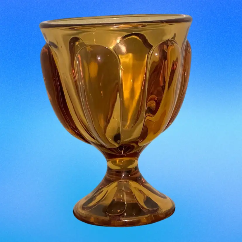 Vintage Viking Amber 6 Petal Candy Dish *no lid* (KK)