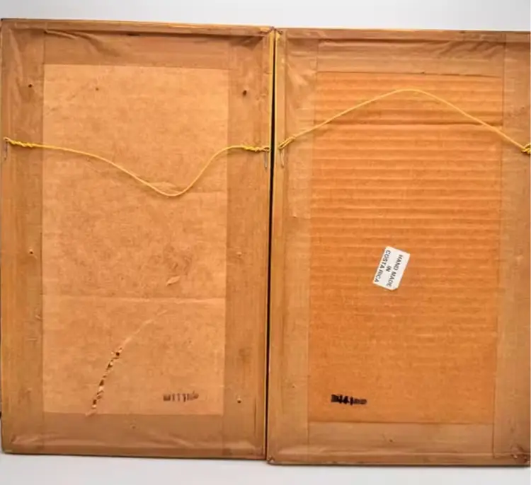 Vintage Costa Rica Handmade Straw Art Pair